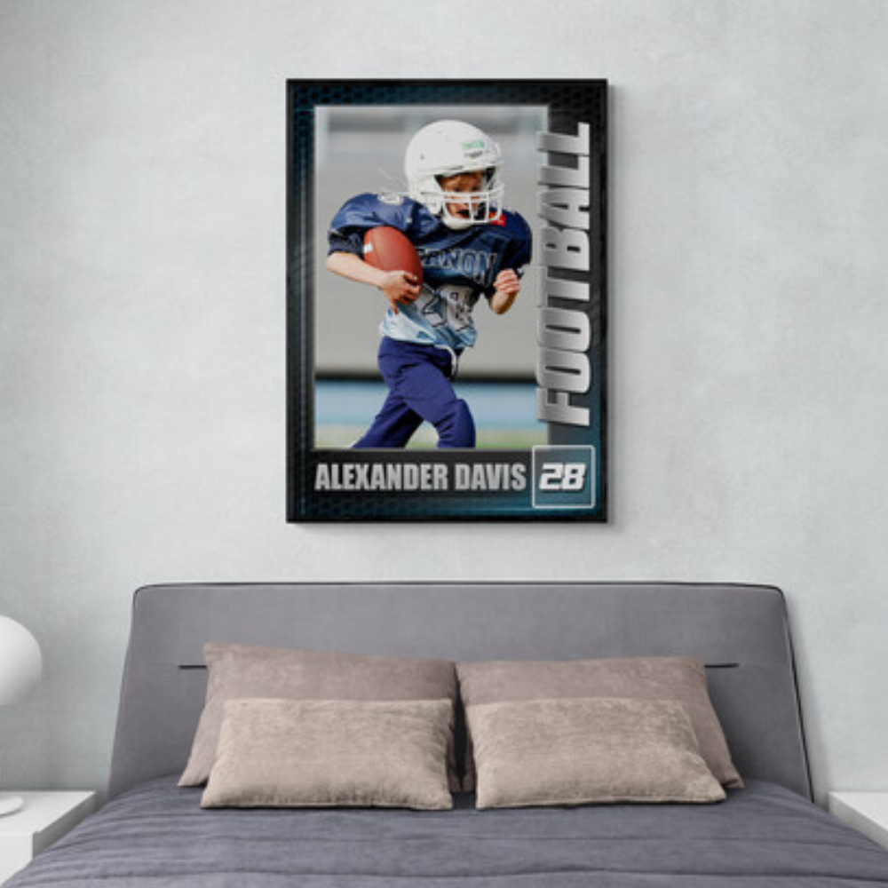 Personalized Retro Baseball Card Framed Poster – Player Blankets